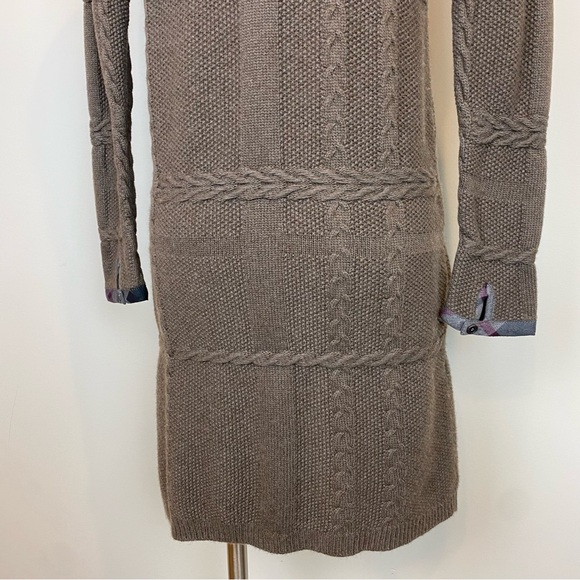 Barbour Etal Sweater Dress Winter Tartan Merino Wool/Cashmere Blend Size 6 Brown - Picture 9 of 14